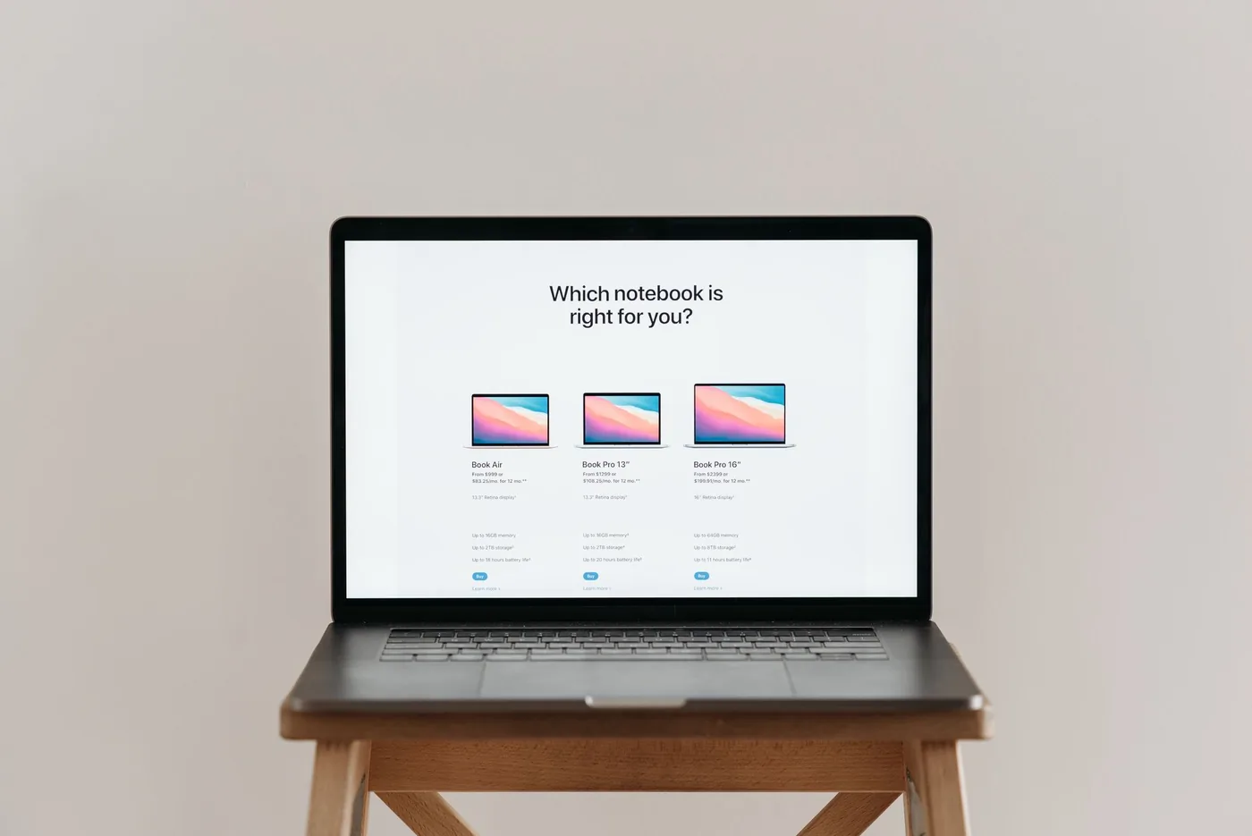 Notebook zobrazuje srovnání cen produktů